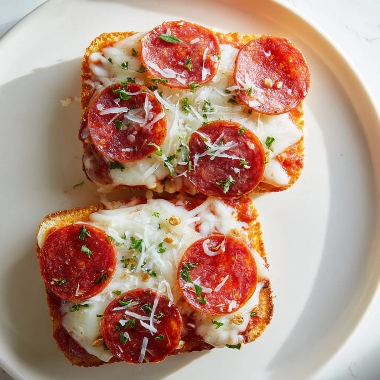 Crispy pepperoni and bubbling cheese on square crackers make perfect Savory Bites appetizers.