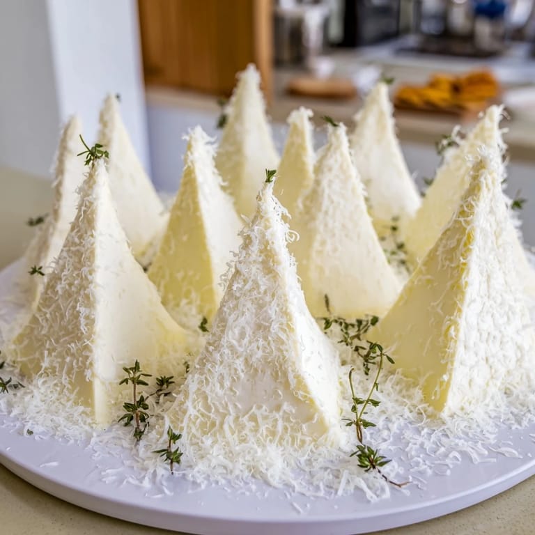 Chilled Brie wedges form a tempting Snowcapped Range, perfect with crackers and a glass of wine.