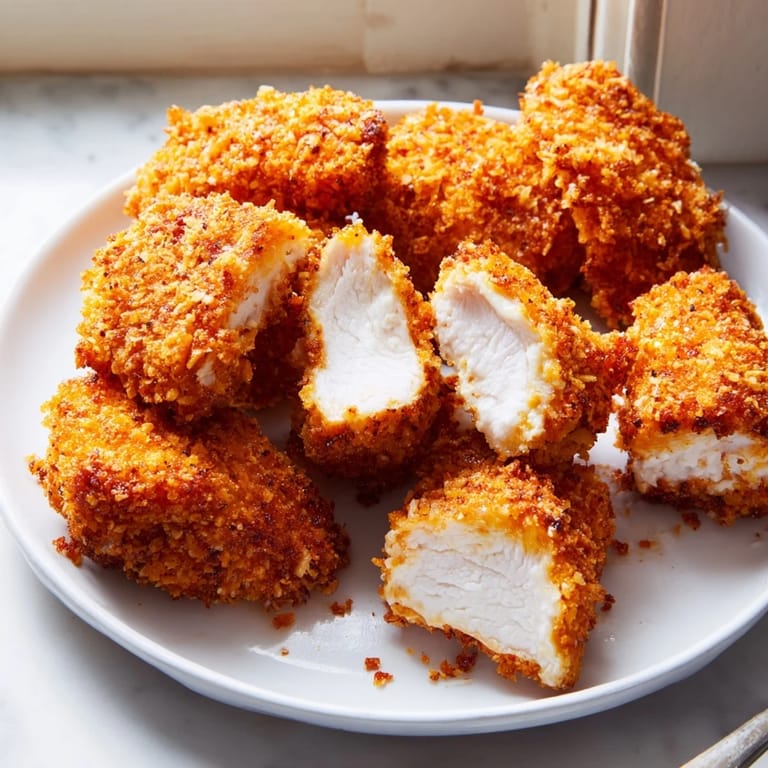 Deliciously crunchy Air Fryer Un-Fried Chicken Nuggets, boasting a tender interior and flavorful panko crust.
