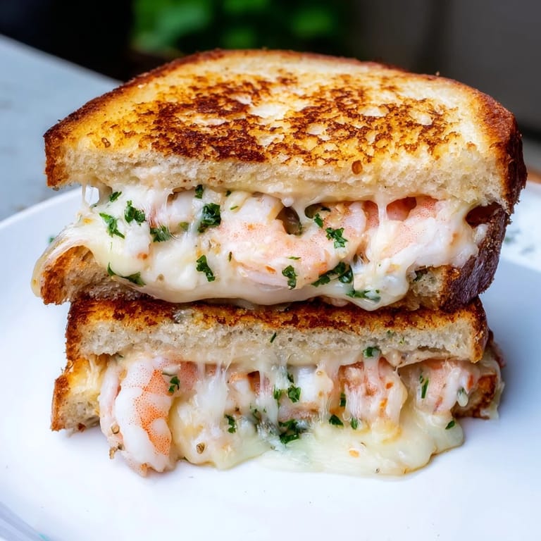 Picture this: perfectly toasted quick shrimp grilled cheese oozing with melted mozzarella and cheddar cheese.