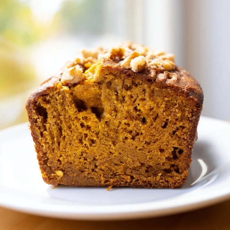 This homemade Pumpkin Bread showcases a perfectly textured crumb and inviting aromas of fall spices.