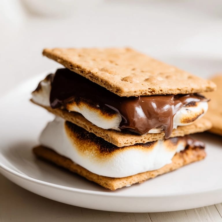 Perfectly toasted air fryer smores – a quick dessert with gooey chocolate and marshmallow goodness.