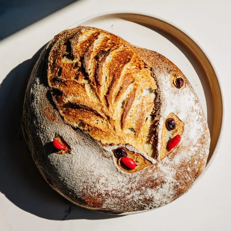 This festive turkey-shaped sourdough bread is artisan-baked, boasting a tangy flavor profile and perfect crust.