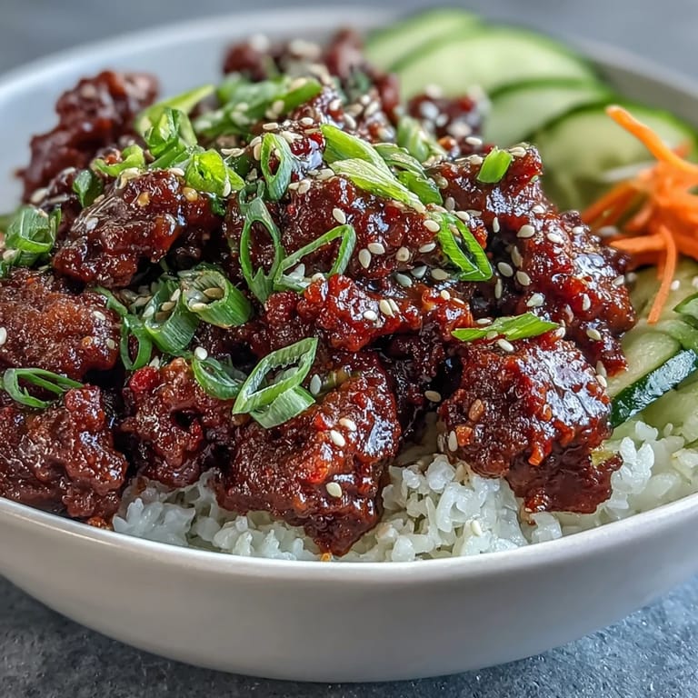 A delicious photo of Easy Korean Beef Bowl, perfect for a quick weeknight meal.