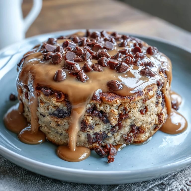 Spoon into this warm Peanut Butter Cup Protein Pancake Bowl, with optional sliced bananas and chopped roasted peanuts.