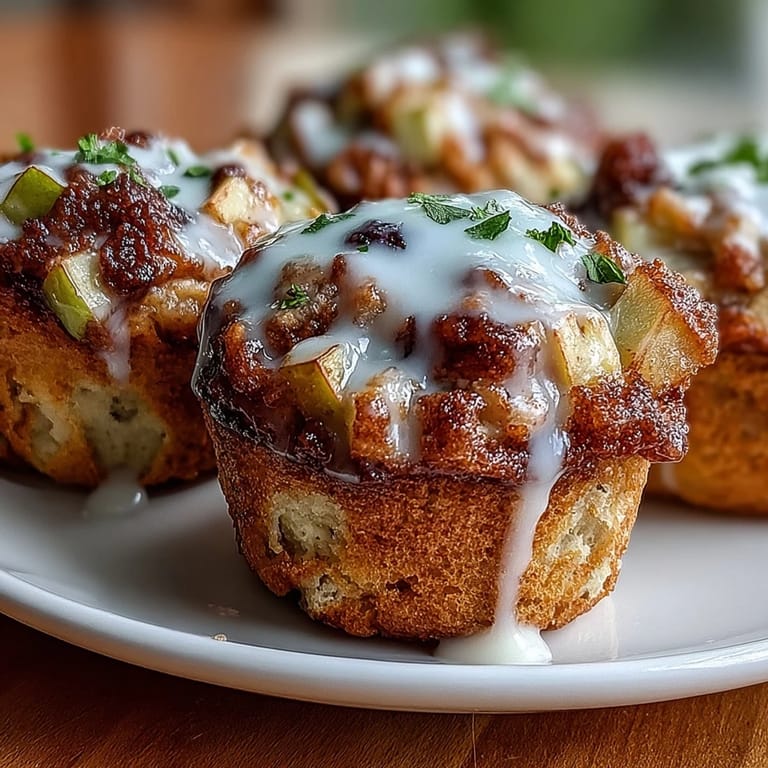 Homemade Apple Fritter Muffins served warm with a glass of cold milk.