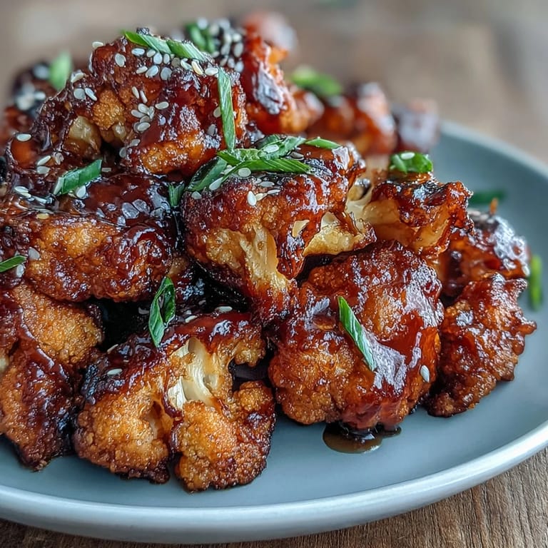 Vegetarian air fryer General Tso's cauliflower—crispy, saucy, and packed with bold Asian flavors, perfect as a main or appetizer.