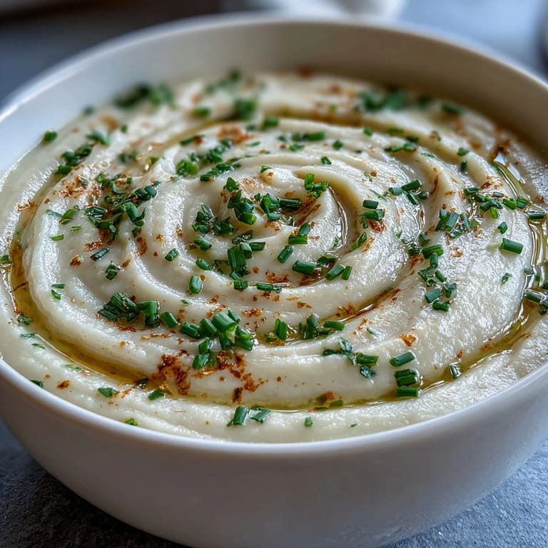 Velvety pureed cauliflower and caramelized onions create a comforting, low-carb soup, perfect for a light dinner.  