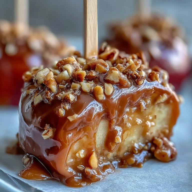 Sweet tart apple slices coated in smooth caramel and topped with crunchy crushed peanuts create a fun easy dessert.