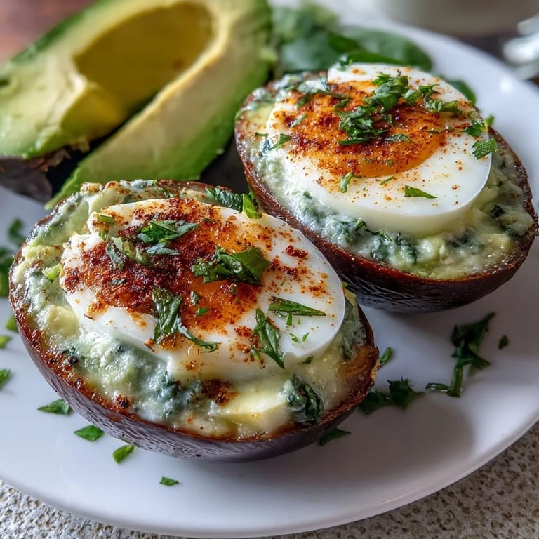 Creamy avocado deviled eggs garnished with chives and dill, offering a fresh twist on a classic American party favorite.