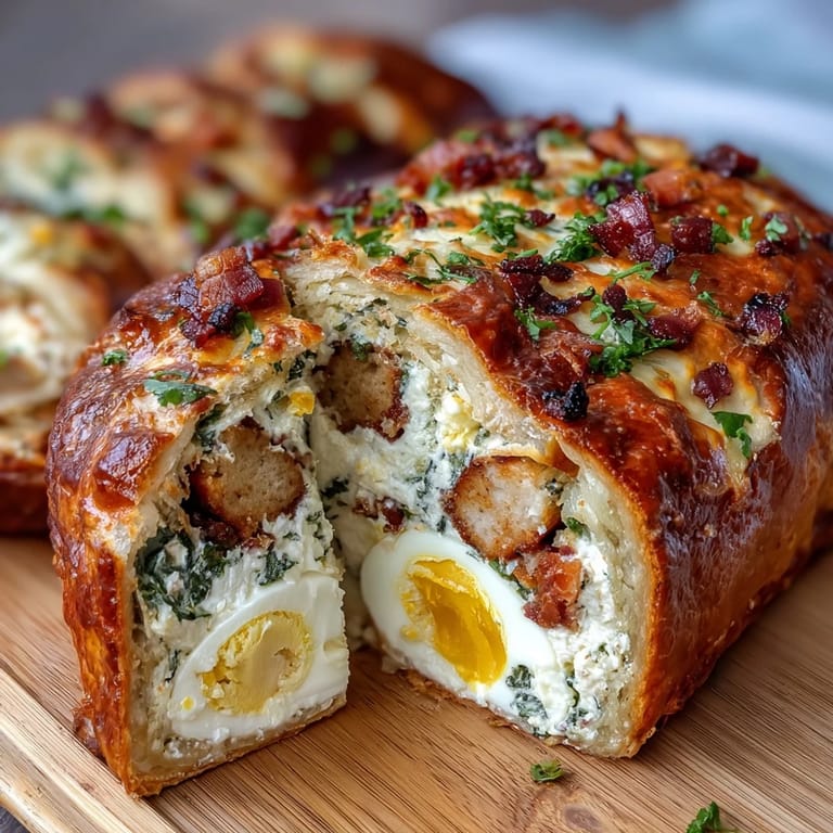Hearty Italian Easter pie with ham, eggs, and spinach—ideal for festive family gatherings.