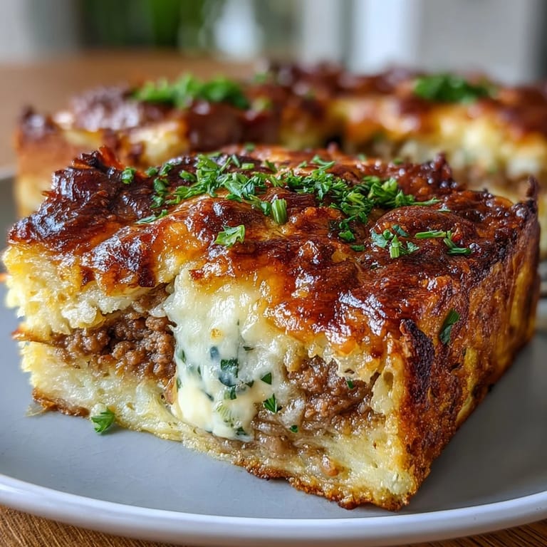Savory sausage, crispy hash browns, and fluffy eggs in a creamy Amish-style breakfast casserole perfect for feeding a crowd.