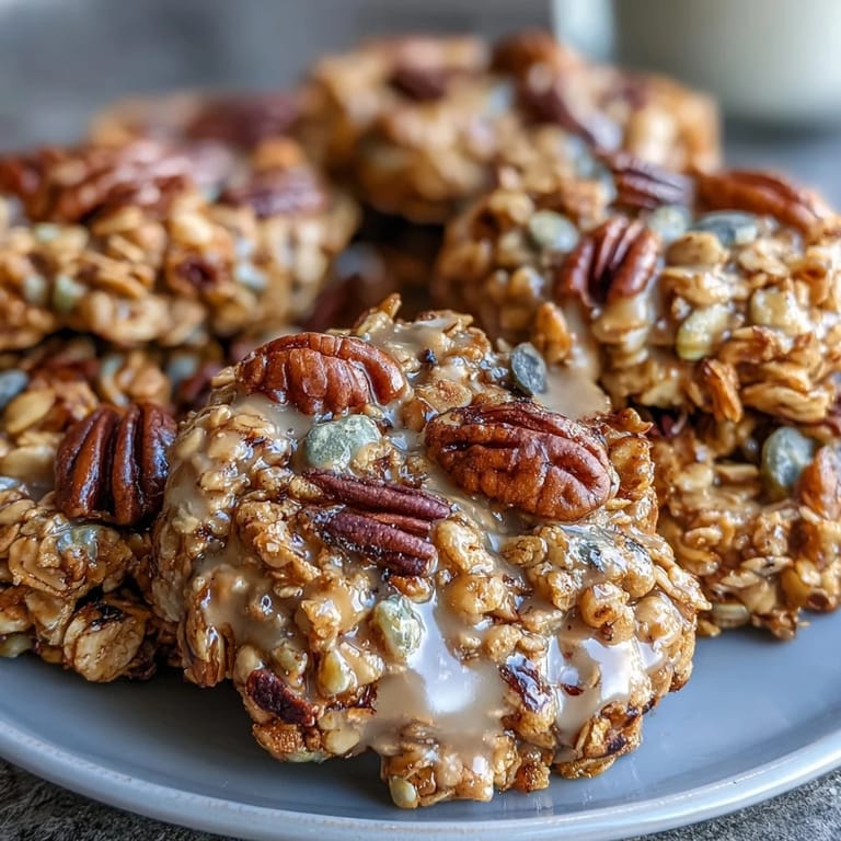 A bowl of homemade high protein granola, packed with oats, nuts, and seeds, perfect for a nutritious start to your day.