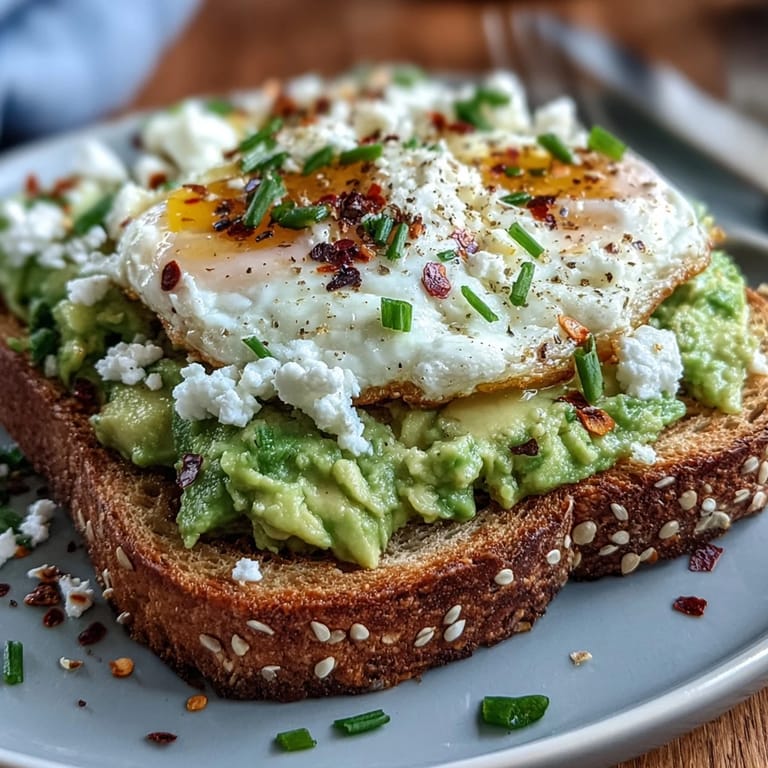 Nutritious egg white and avocado toast with vibrant herbs, offering a satisfying, healthy start to your morning with whole grain crunch.