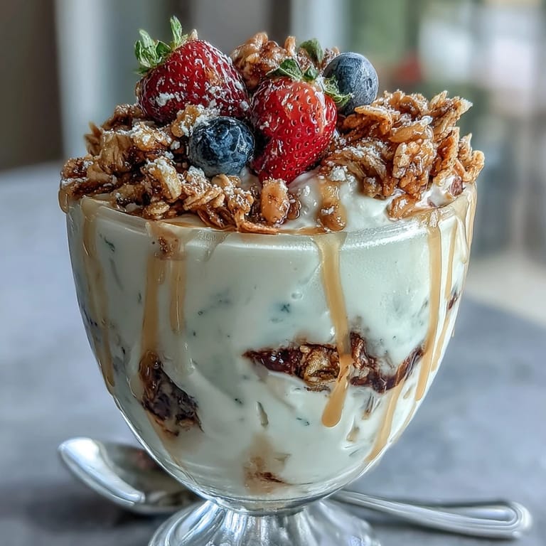 Delicious Protein Yogurt Parfait with Granola, combining smooth yogurt, sweet berries, and crunchy granola in every bite.