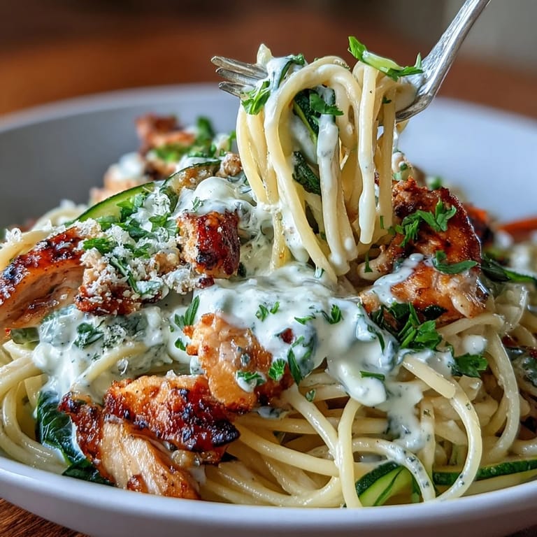 Healthy, satisfying chicken pasta with spinach, bell peppers, and Parmesan, perfect for a light, high-protein meal.