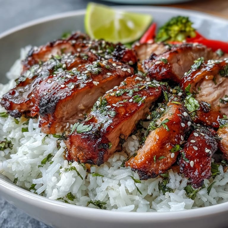 Nutritious chicken rice bowls featuring tender chicken breast, steamed rice, and fresh veggies for a balanced meal.  