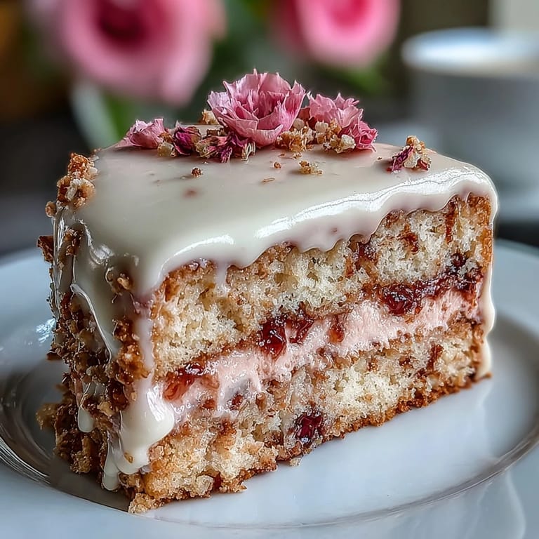 Elegant pink velvet cake infused with rosé wine, adorned with edible gold accents for a luxurious bridal shower centerpiece.