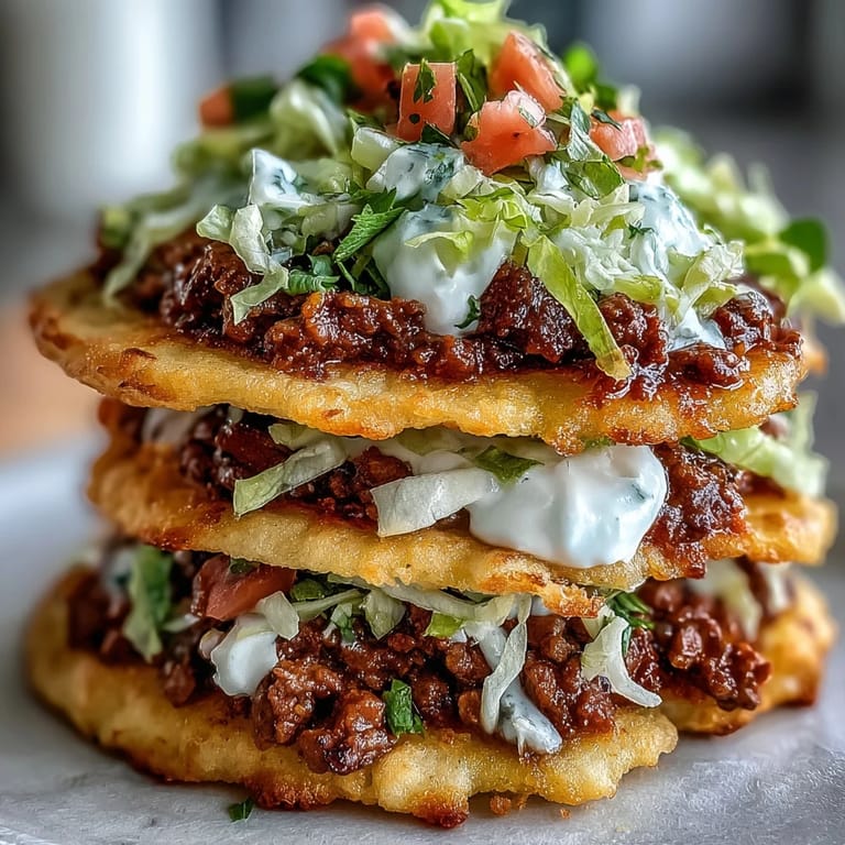 Fluffy cloud bread tacos, piled high with savory seasoned beef and fresh toppings.