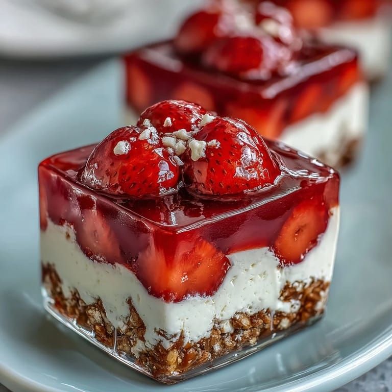 A delightful layered Strawberry Pretzel Jello Salad, perfect for any gathering.
