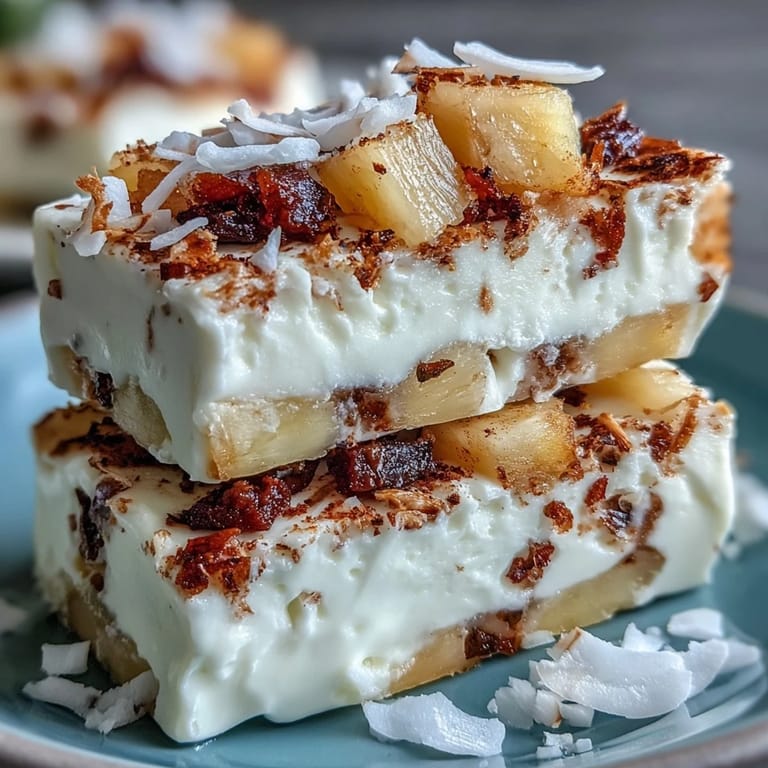 Refreshing Pineapple Tajín Frozen Yogurt Bark, dotted with fruit and zesty seasoning.
