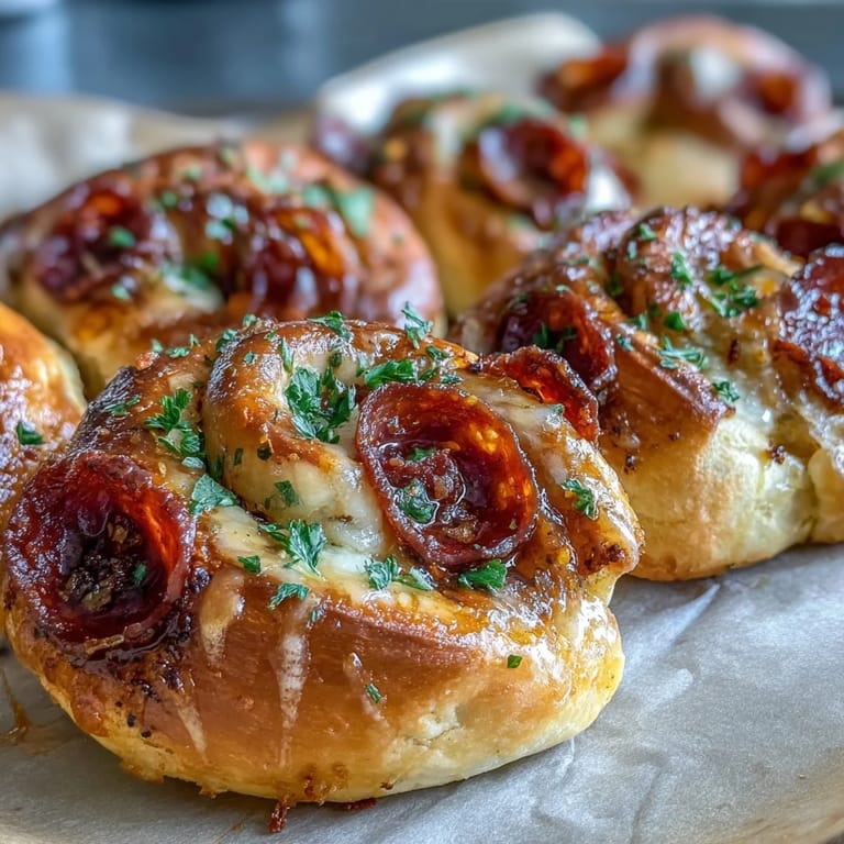Appetizing Hot Honey Pepperoni Pizza Rolls, baked to perfection with gooey filling.