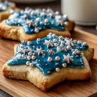 Delicate vanilla sugar cookies decorated with shimmering Pisces constellation and star sprinkles, perfect for astrology-themed celebrations.
