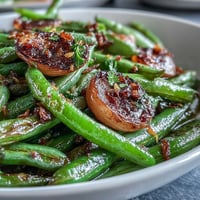 Roasted Garlic Green Beans Lemon