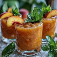 Juicy Peach Iced Tea Slush Cups, a frosty summer treat perfect for cooling down.