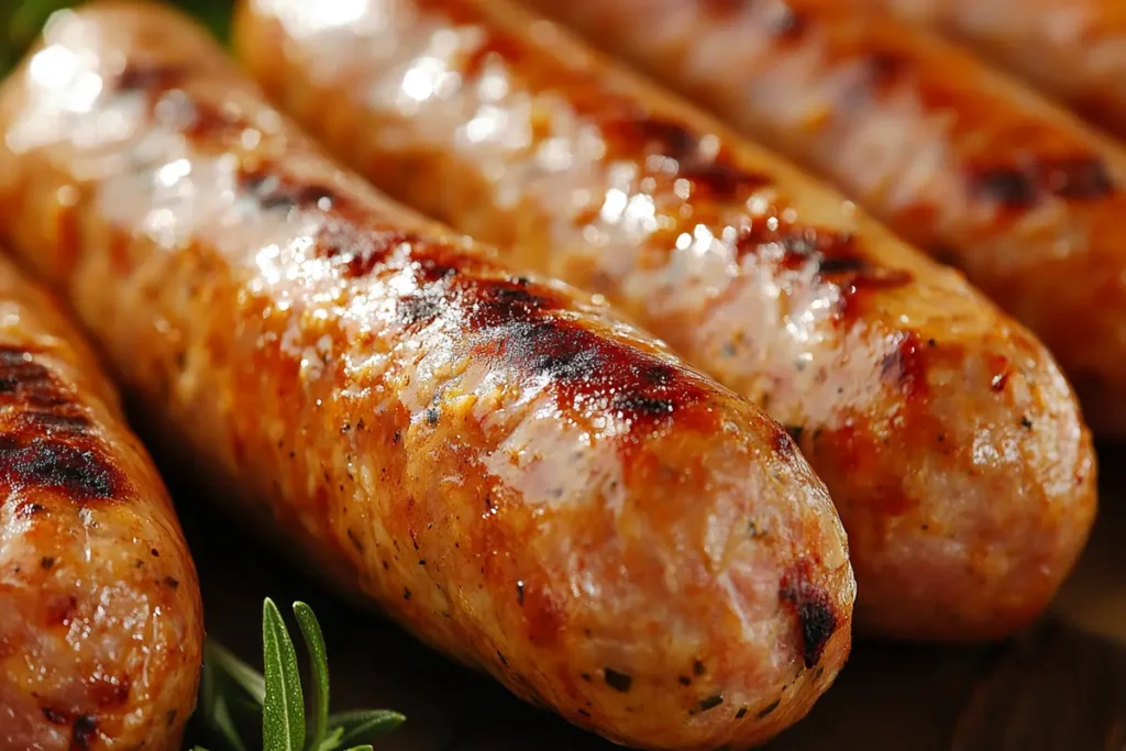 Nutrition label for turkey sausage, emphasizing protein and lower fat content.