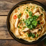 Delicious chipotle chicken pasta ready to eat.