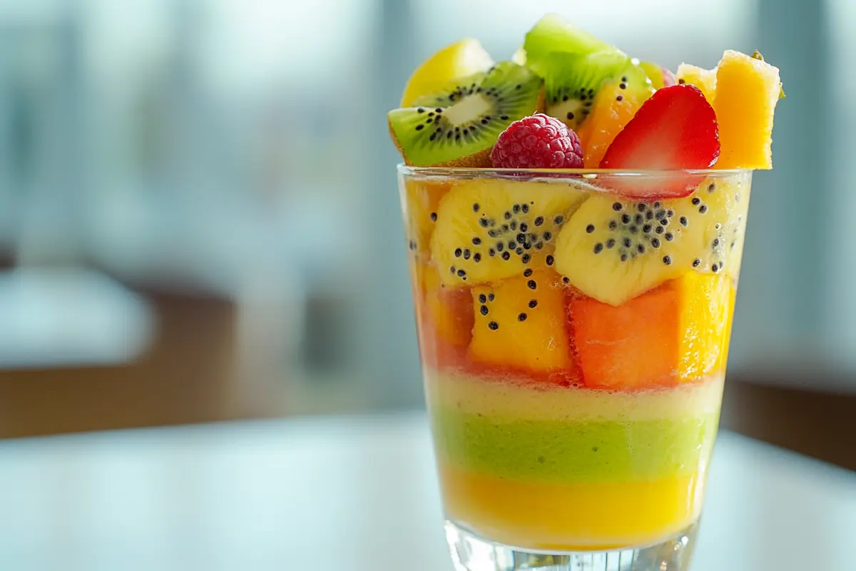 Naturally high carb smoothie with fresh fruit.