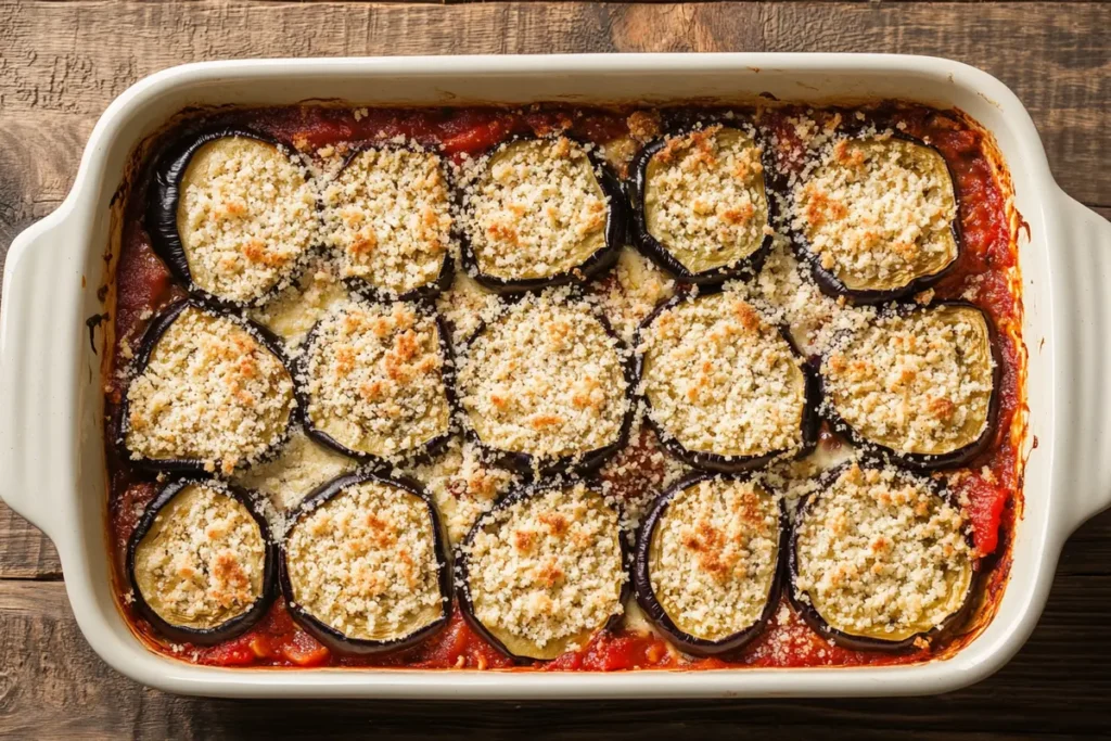 Simple Eggplant Casserole in Baking Dish