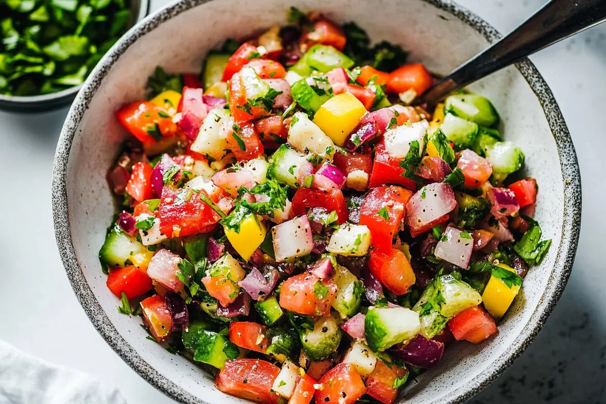 Spanish salad with fresh ingredients.