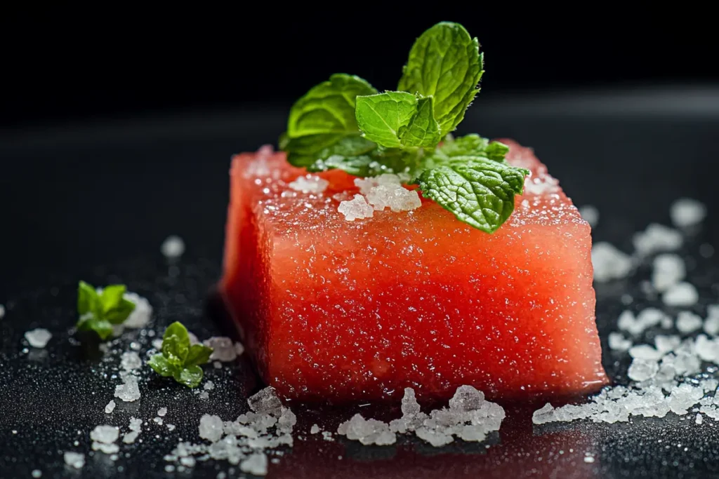 Watermelon perfection: Salt and Mint close-up.