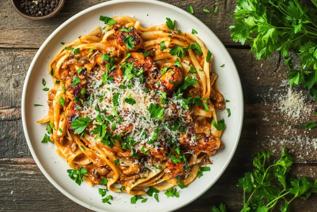 Blackened Chicken Alfredo pasta