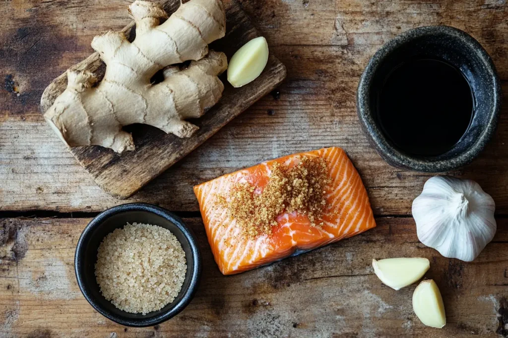 ingredients for salmon asian rub recipe