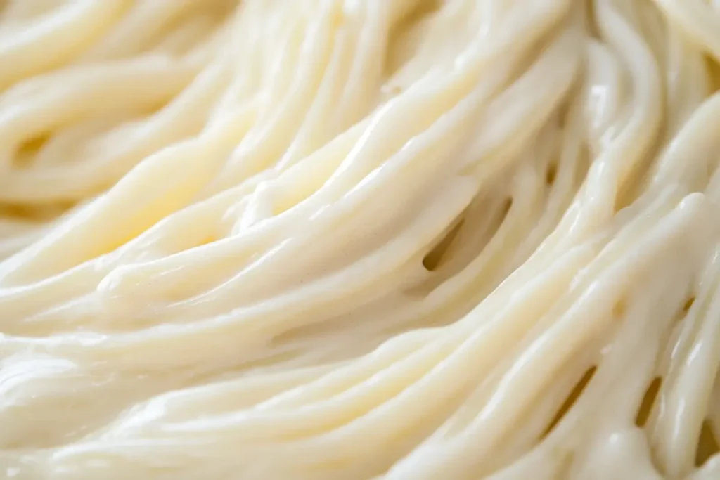 Close-up of Fettuccine Alfredo Sauce