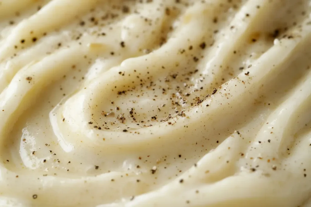 Close-up of Homemade Cajun Alfredo Sauce Texture