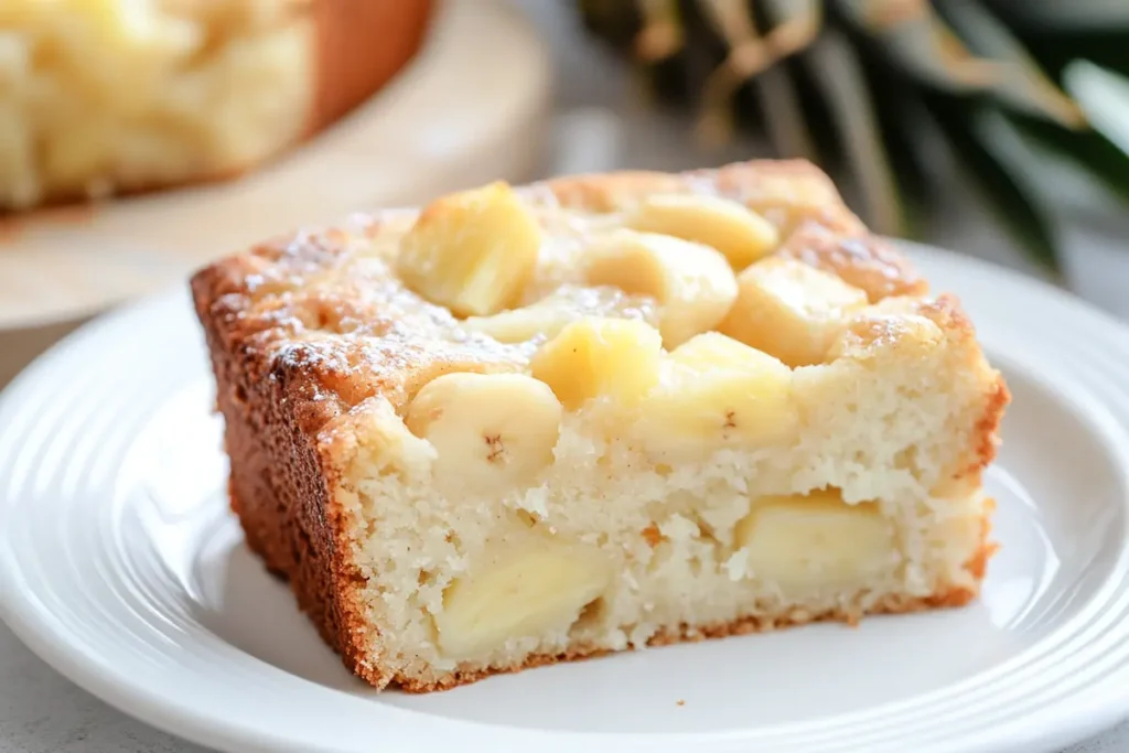 Sliced Hawaiian Banana Bread on a Plate