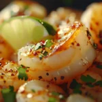 Close-up of coconut rice and shrimp cooking