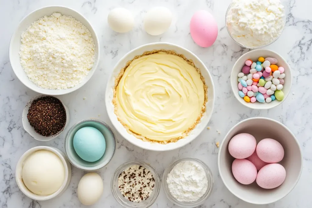 Ingredients for homemade Easter Swirl Pie